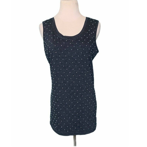Pleione Gray Embellished Sleeveless Top Blouse Size M - Picture 1 of 9